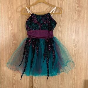 Enchanting Teal and Purple Dance Costume